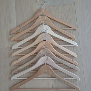 8 Natural Wood Hangers